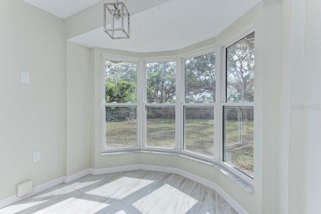 view of unfurnished sunroom