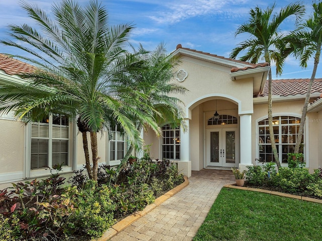 doorway to property with french doors