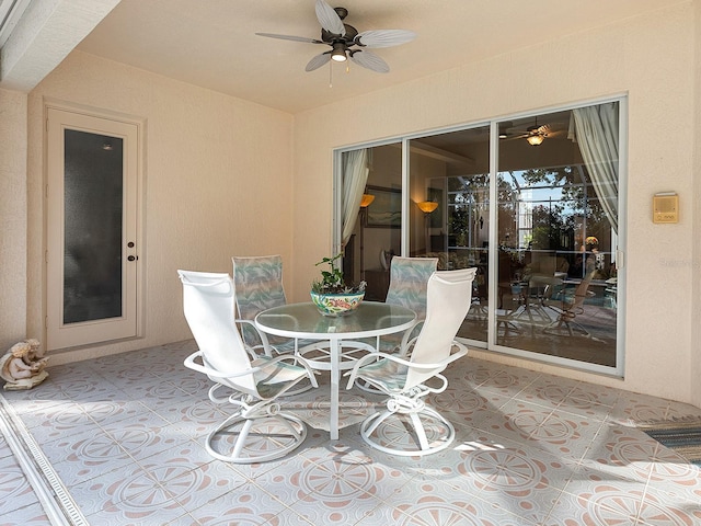 view of patio / terrace with ceiling fan