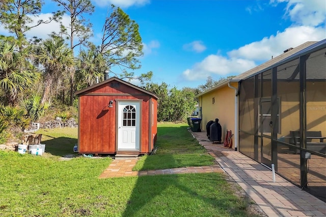 view of shed