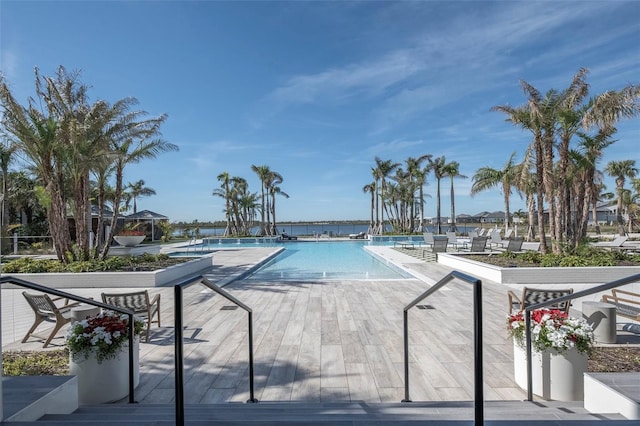 view of pool featuring a patio area