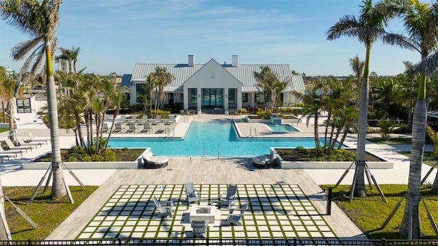 view of pool featuring a patio area