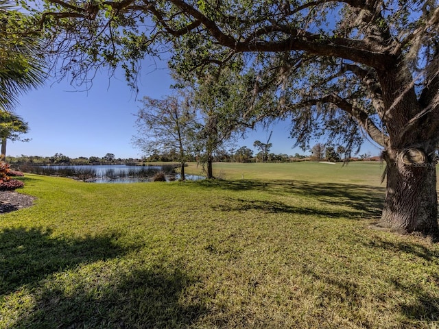 view of yard featuring a water view