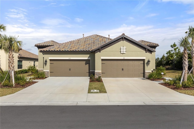 view of front facade with a garage