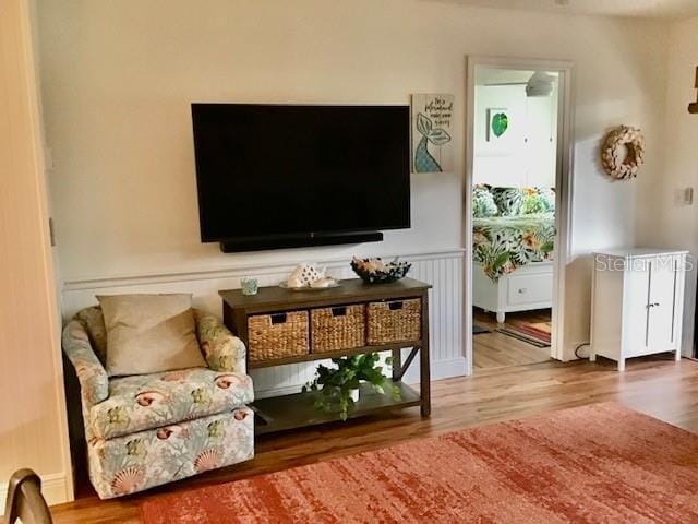 living room featuring hardwood / wood-style floors