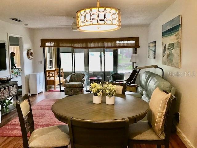 dining room with plenty of natural light and hardwood / wood-style floors