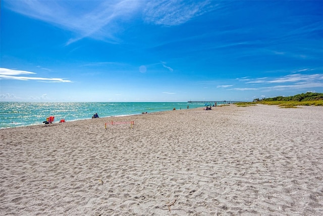 water view featuring a beach view