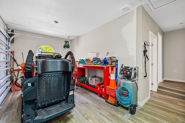 interior space with hardwood / wood-style flooring