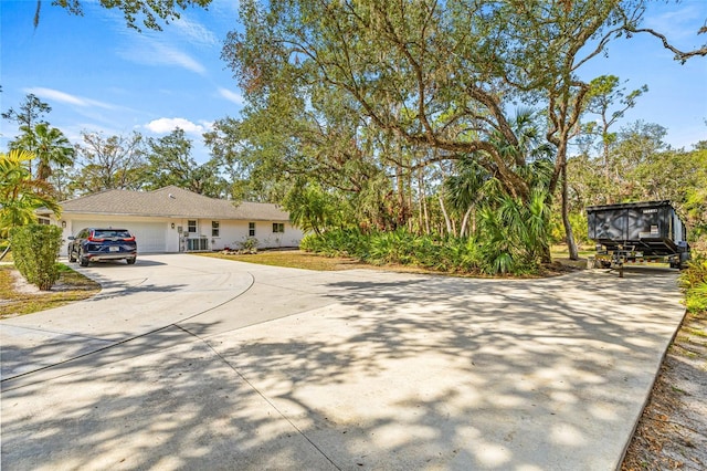 exterior space with a garage