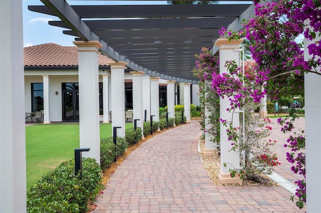 view of patio / terrace with a pergola