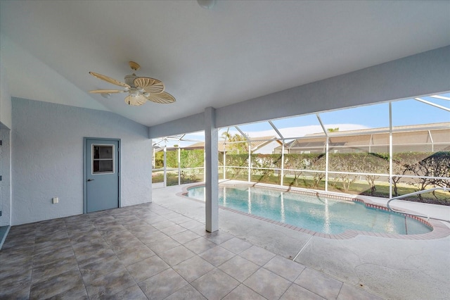 pool with ceiling fan