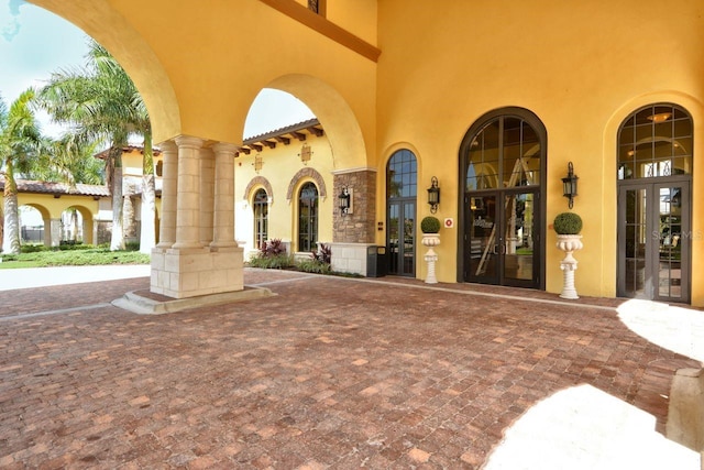 exterior space with french doors