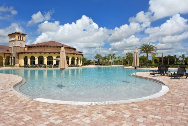 view of pool with a patio