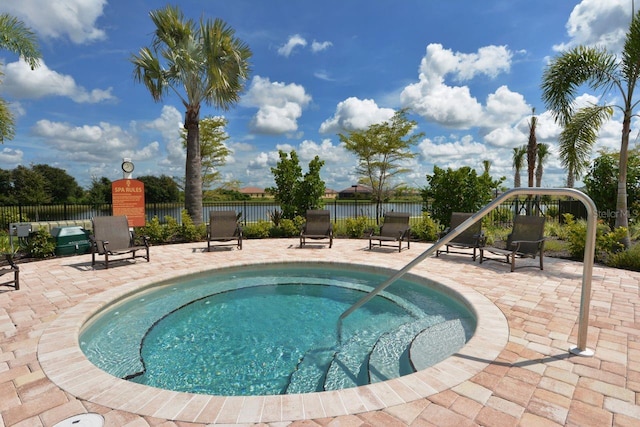 view of pool with a patio area