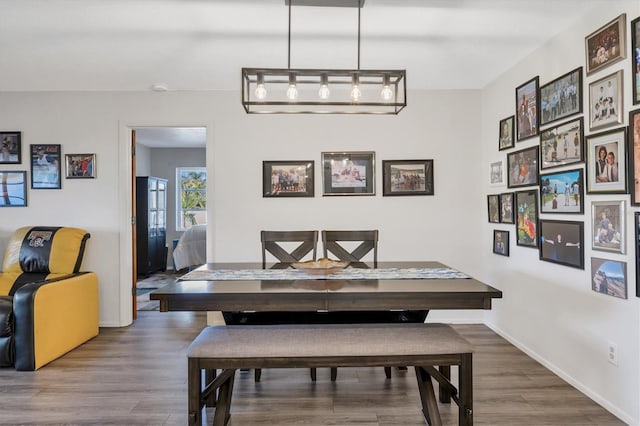 dining room with hardwood / wood-style floors