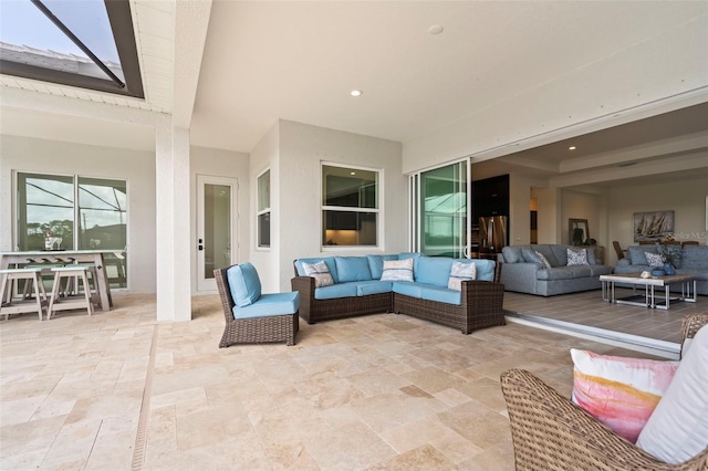 view of patio with an outdoor living space