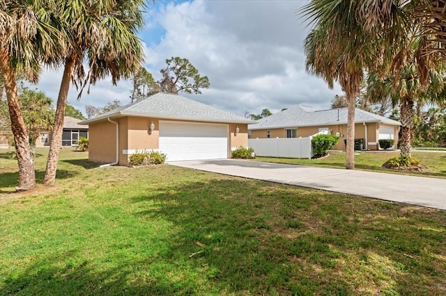 ranch-style home featuring a front yard