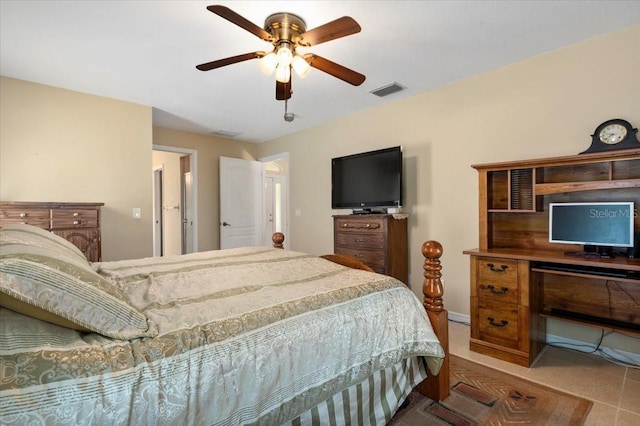 bedroom with ceiling fan