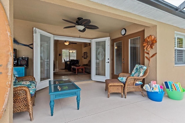 view of patio / terrace with ceiling fan