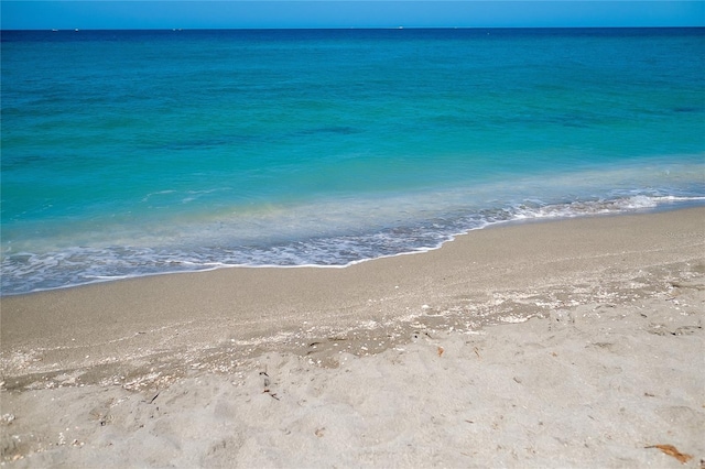 property view of water with a beach view