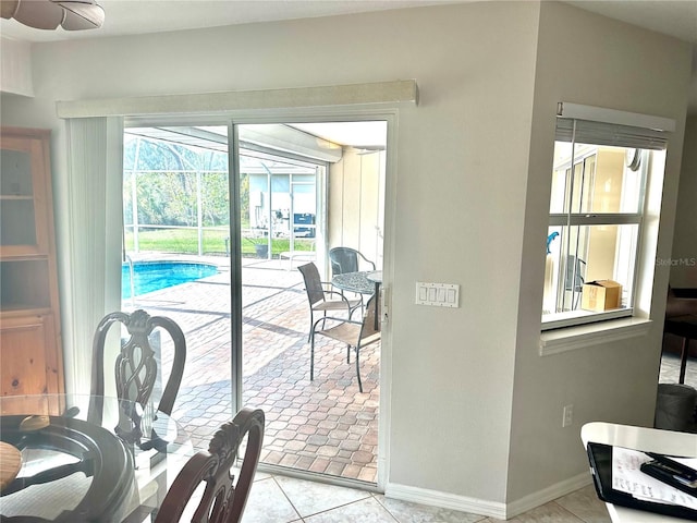 entryway featuring light tile patterned floors