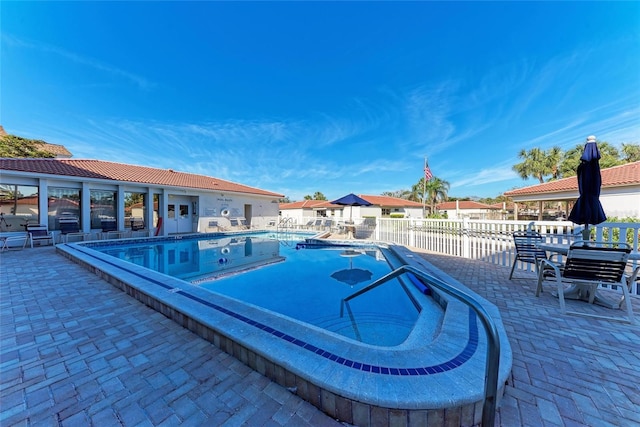 view of pool with a patio area