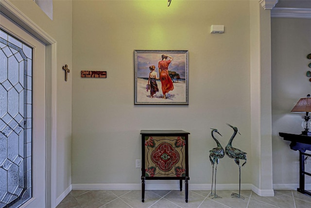 view of tiled foyer entrance