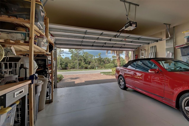 garage featuring a garage door opener