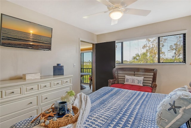 bedroom with a ceiling fan