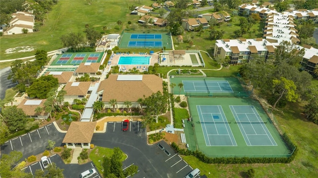 bird's eye view with a residential view