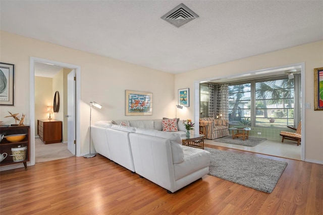 living room featuring light hardwood / wood-style flooring