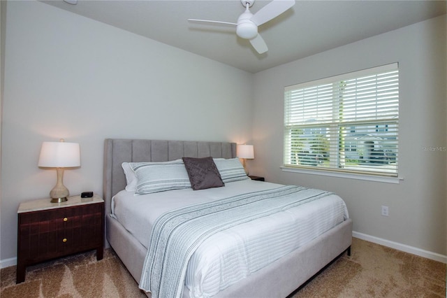 bedroom with carpet and ceiling fan