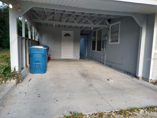 view of patio with a carport