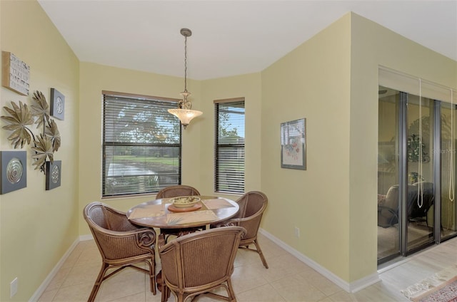 view of tiled dining space