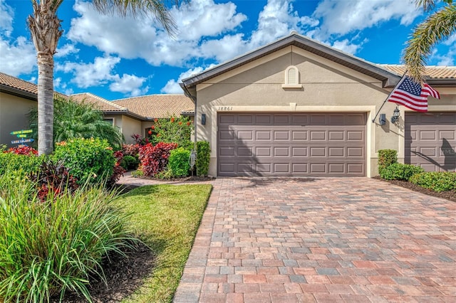 view of front of house with a garage