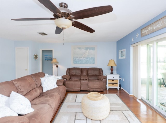 living room featuring light hardwood / wood-style flooring