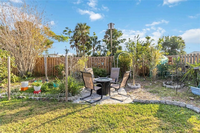 view of yard featuring a patio area