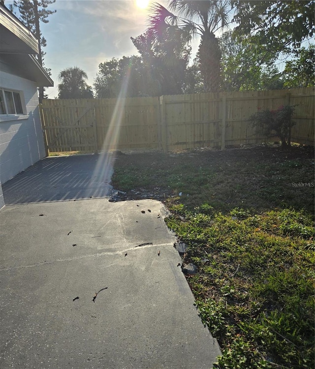 view of yard featuring a patio