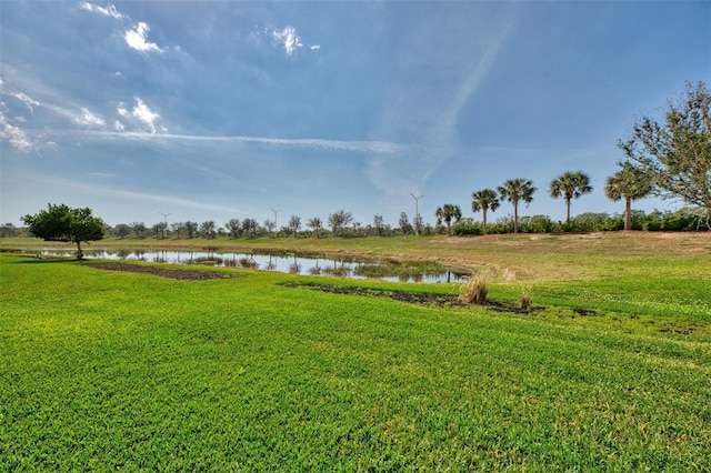 view of yard featuring a water view