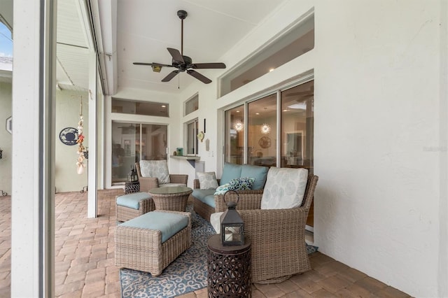 view of patio with ceiling fan