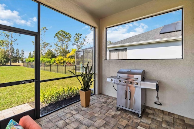 view of sunroom