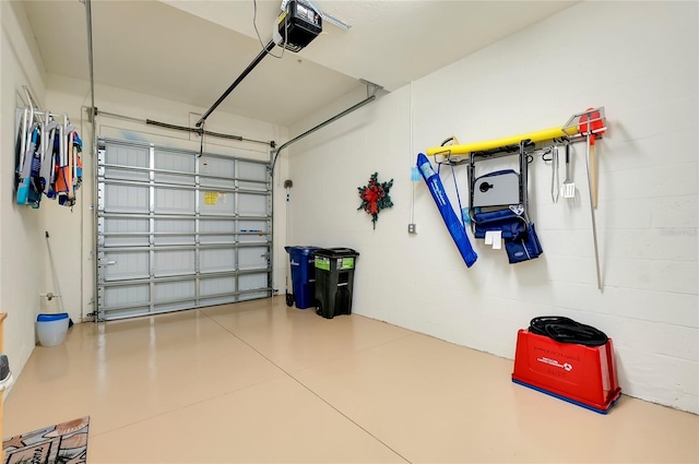 garage featuring a garage door opener