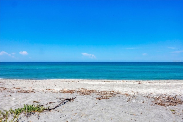 property view of water featuring a view of the beach