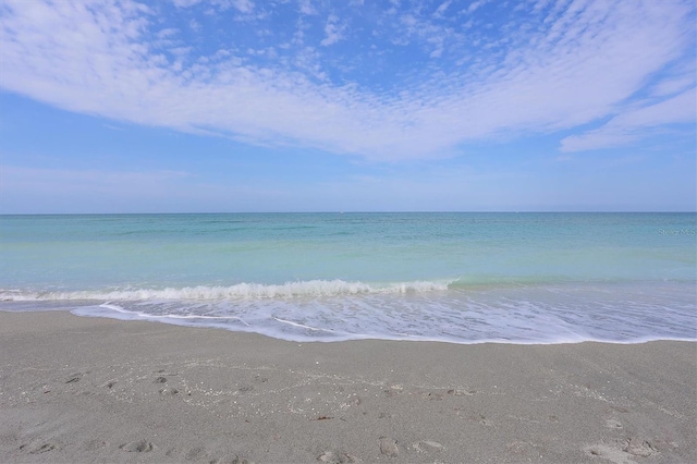 property view of water with a beach view