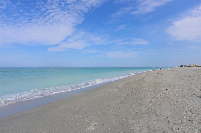 property view of water with a beach view