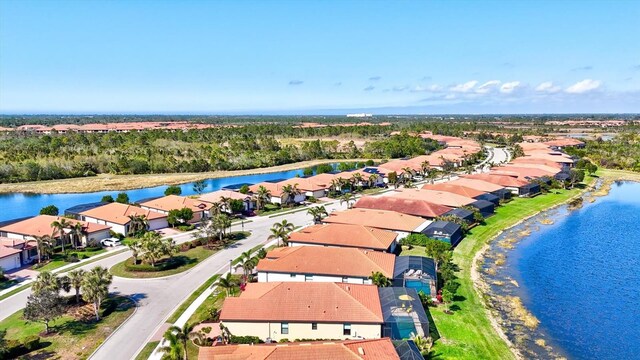 10466 Medjool Dr, Venice, FL 34293 - bird's eye view with a water view and a residential view