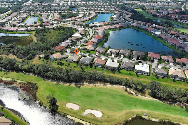 408 Otter Creek Dr, Venice, FL 34292 - aerial overview of property's location with nearby suburban area, a nearby body of water, and a golf club