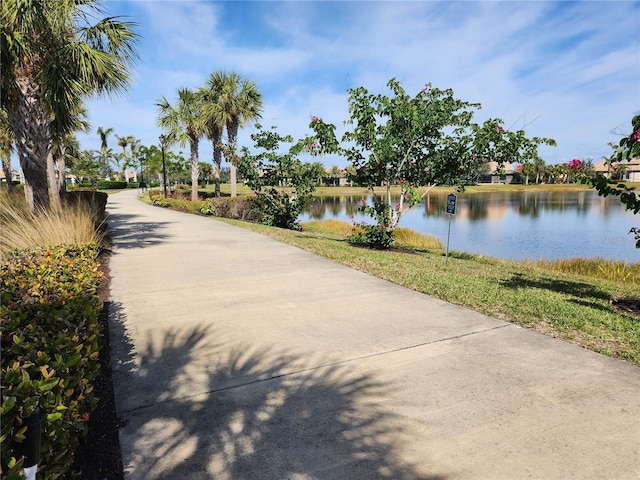 exterior space featuring a water view