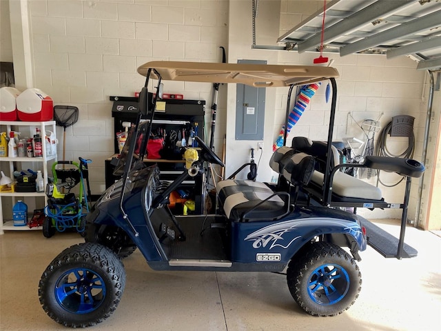 garage featuring electric panel