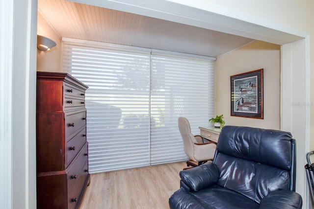 living area with light wood-type flooring